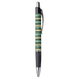 Stylo Trèfle Vert Or Rayures de la Saint-Patrick