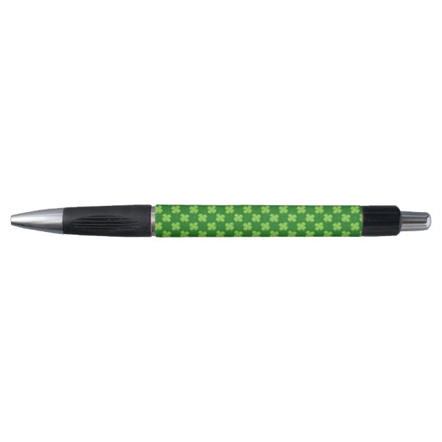 Stylo Trèfle vert pailleté (Devant)