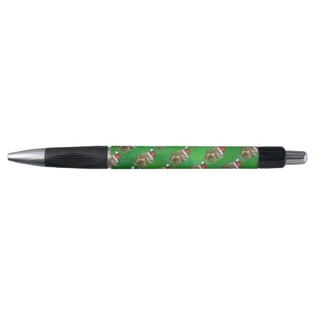 Stylo Tricératops vert Noël (Devant)