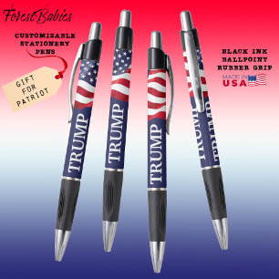 Stylo TRUMP Drapeau Patriotique Américain Rouge Blanc &