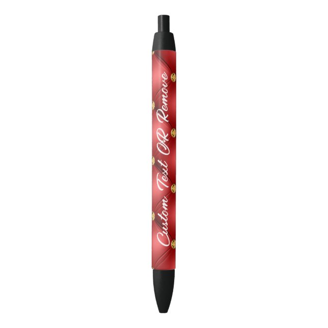 Stylo Tufé Diamond Rouge Or avec texte personnalis (devant Vertical)
