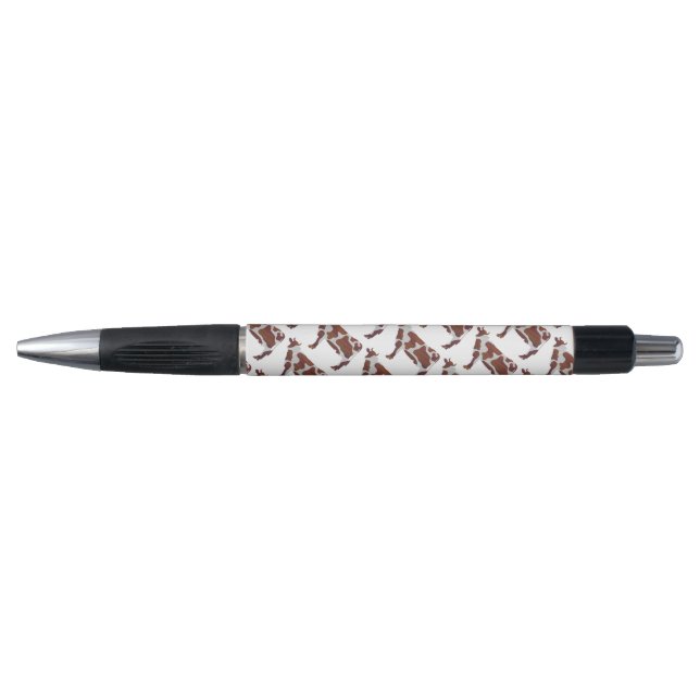 Stylo Vache Brown et blanche Silhouette (Devant)