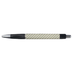 Stylo Vert olive et beige cinq rayures motif