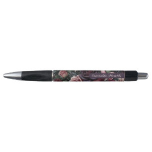 Stylo Vin gothique Rose rouge Art botanique peinture