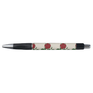 Stylo Walter Crane Motif de la rose rouge saxonne vintag