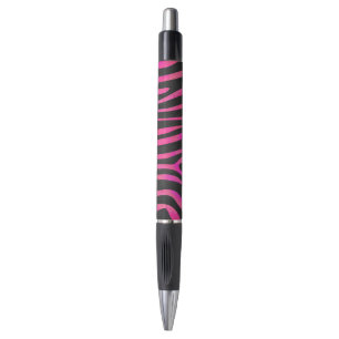 Stylo Zebra noir et rose chaud