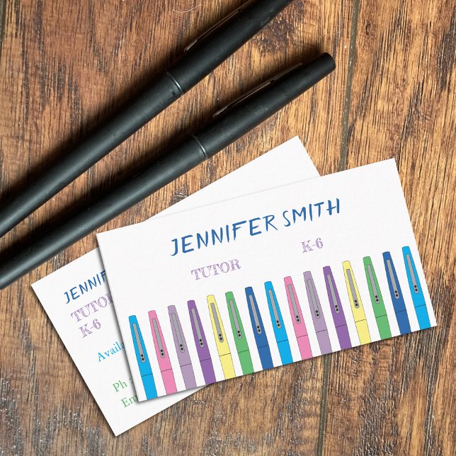 Stylos d'enseignement Doodé Tuteur Carte de visite (Créateur téléchargé)