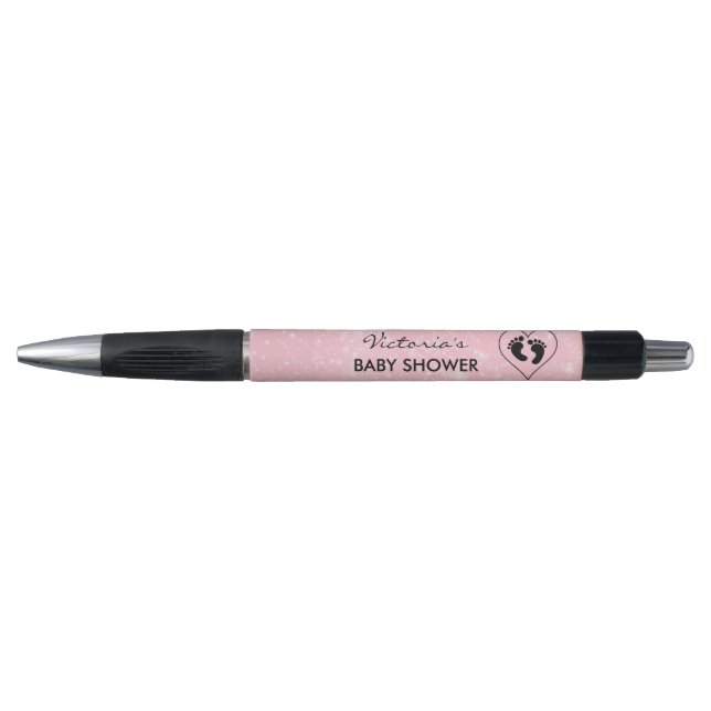 Stylos personnalisés de baby shower - fille rose (Devant)
