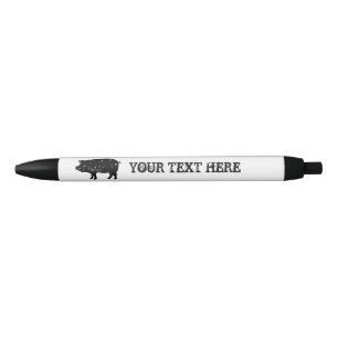 Stylos vintages de coutume de silhouette de porc