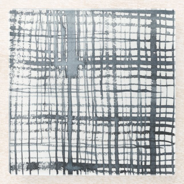 Stylus - Check Pattern Glass Coaster (Front)