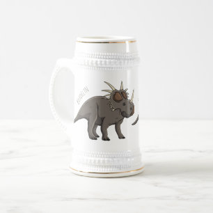 Styracosaurus cartoon illustration beer stein