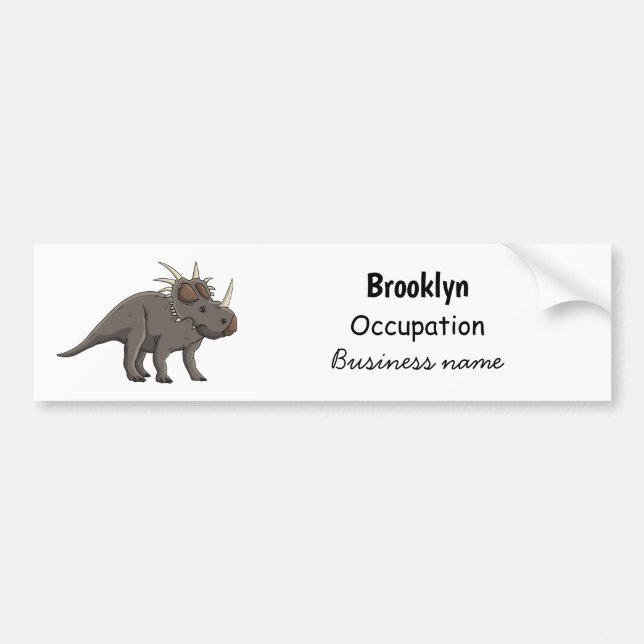 Styracosaurus cartoon illustration  bumper sticker (Front)