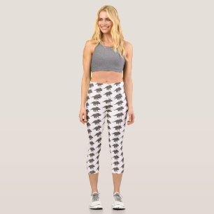 Styracosaurus cartoon illustration  capri leggings