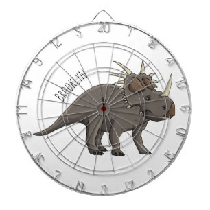 Styracosaurus cartoon illustration dartboard