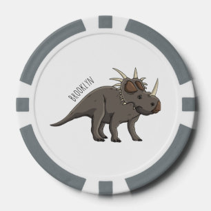 Styracosaurus cartoon illustration  poker chips