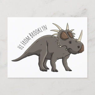 Styracosaurus cartoon illustration postcard