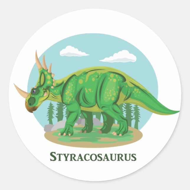 Styracosaurus Classic Round Sticker (Front)