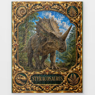 Styracosaurus Dinosaur, Jewelled Heirloom Art Jigsaw Puzzle