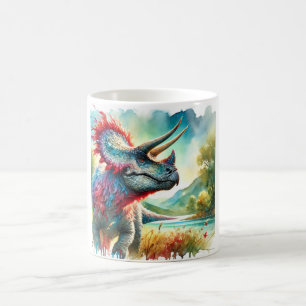Styracosaurus in Bloom 260824AREF130 - Watercolor Coffee Mug