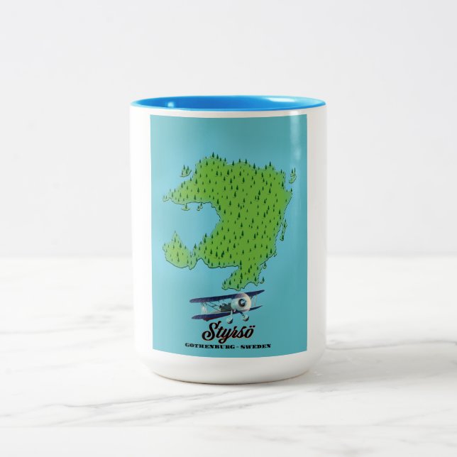 Styrsö gothenburg sweden map Two-Tone coffee mug (Center)