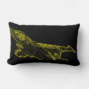 SU 25 Grach Soviet Frogfoot Plane Sketch Lumbar Pillow