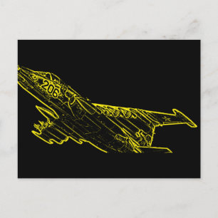 SU 25 Grach Soviet Frogfoot Plane Sketch Postcard