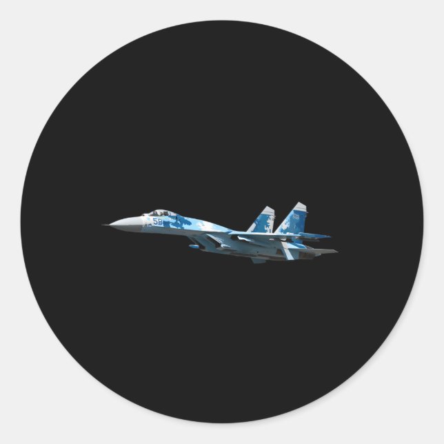 Su-27 Flanker Classic Round Sticker (Front)