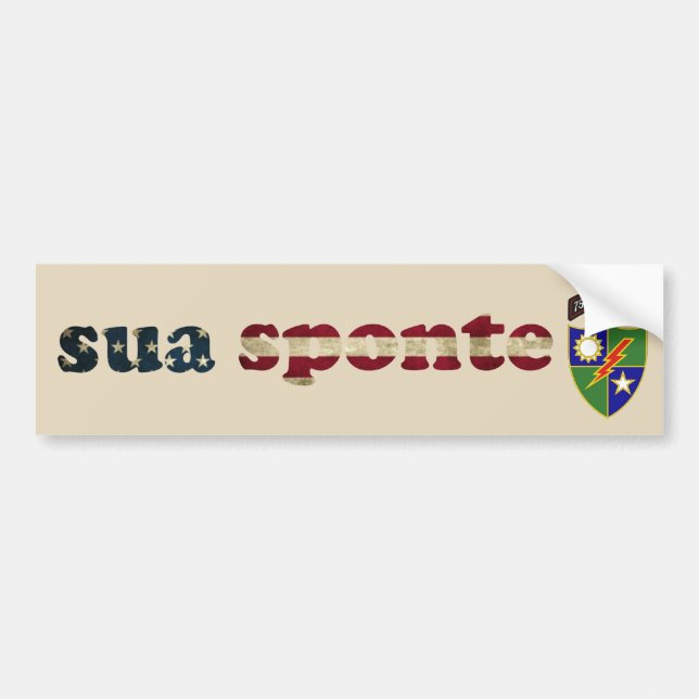 SUA SPONTE 75th Ranger Regiment Bumper Sticker (Front)