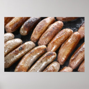 Suasages on Barbeque Poster