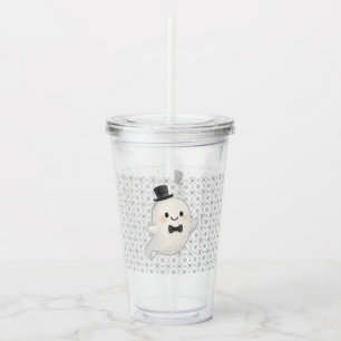 Suave cartoon ghost Halloween Acrylic Tumbler