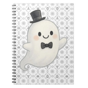 Suave cartoon ghost Halloween Notebook