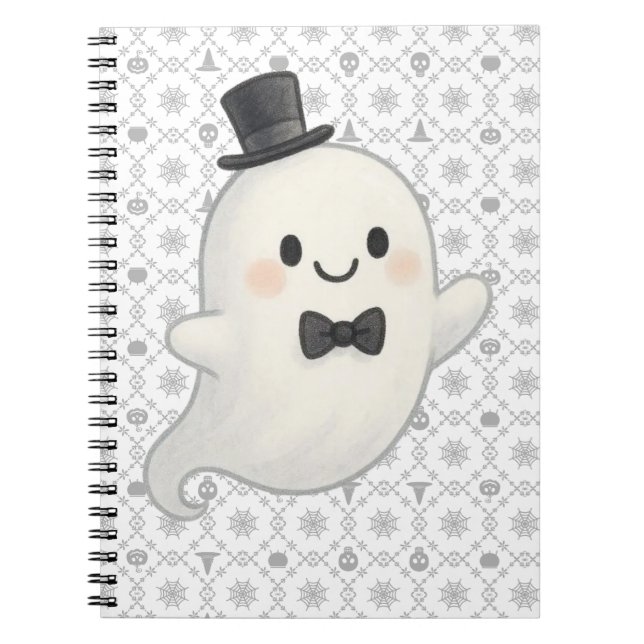 Suave cartoon ghost Halloween  Notebook (Front)