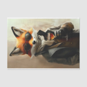 Suave Gentleman Fox, Glasses & Wine DC6R Decoupage Tissue Paper