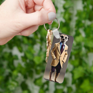 Suave Looking Meerkat Means Business, Keychain