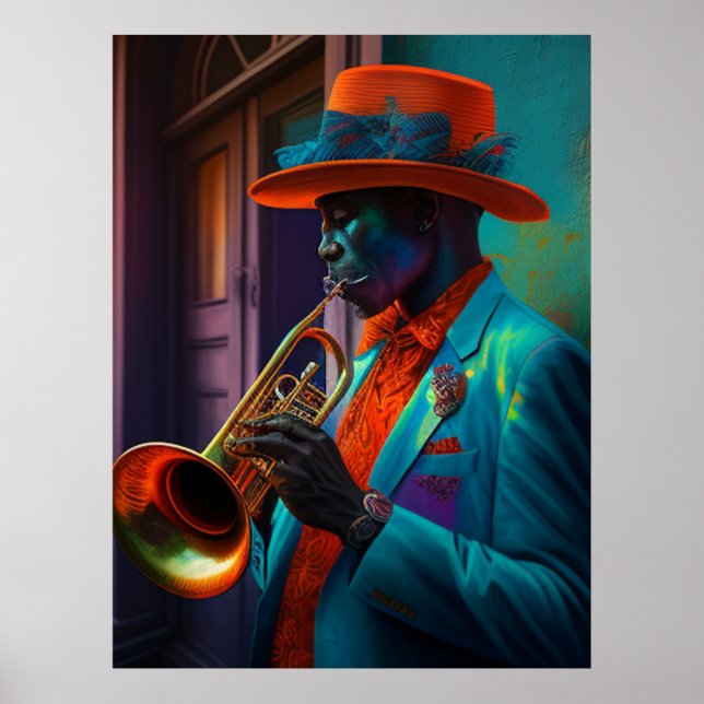 Suave New Orleans Jazz Trumpet Player   Poster (Front)