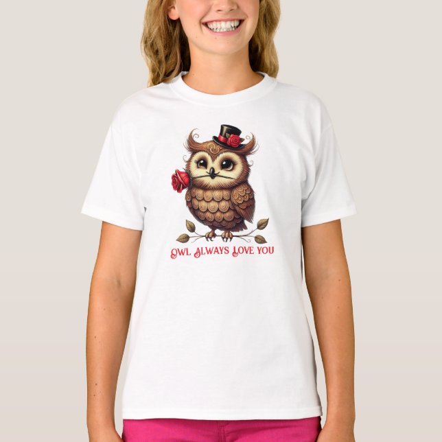 suave owl Valentine's Day T-Shirt (Front)