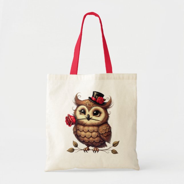 suave Owl Valentine's Day  Tote Bag (Front)