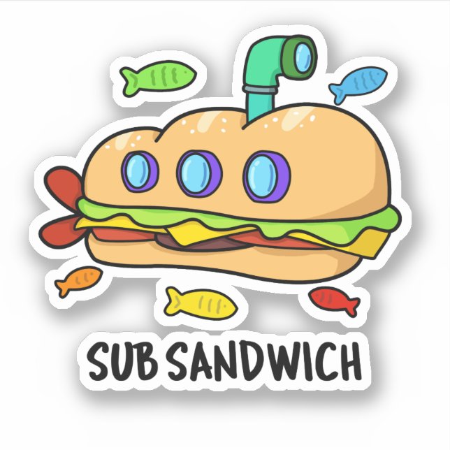 Sub Sandwich Funny Food Pun  (Front)