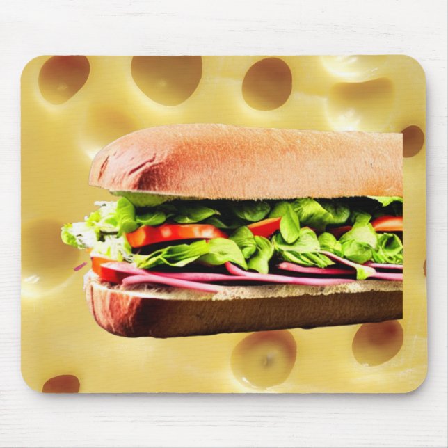 Sub Sandwich On Swiss Mouse Pad (Front)