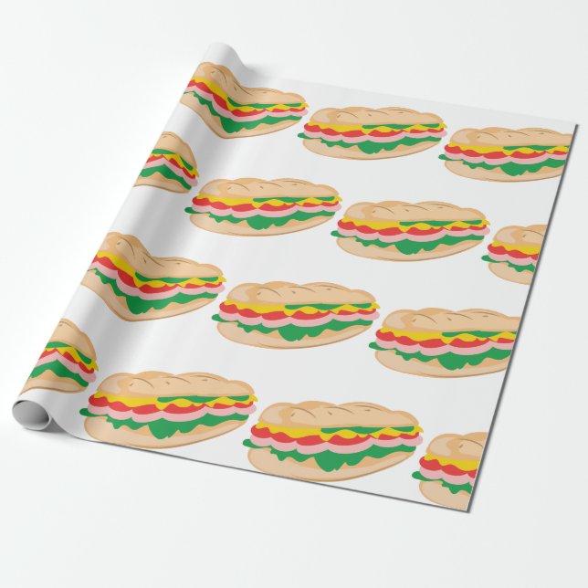 Sub Sandwich Wrapping Paper (Unrolled)