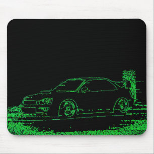 Subaru 8 Bit Outline Mouse Pad