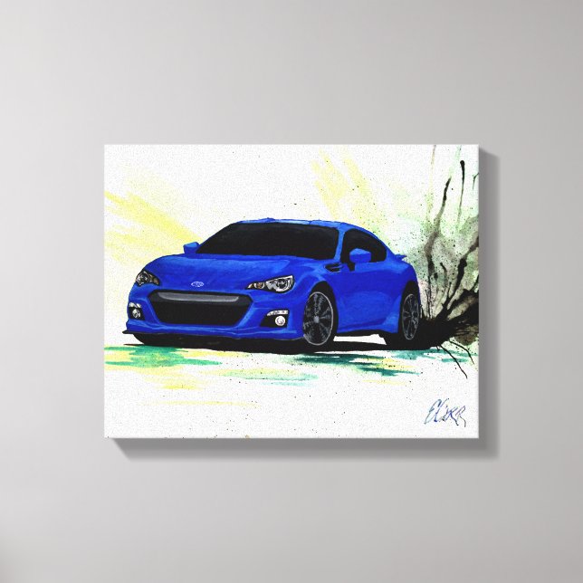 Subaru BRZ Watercolor Painting Canvas Print (Front)