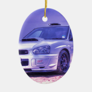 Subaru Impreza WRX STi Spec C in White Ceramic Ornament