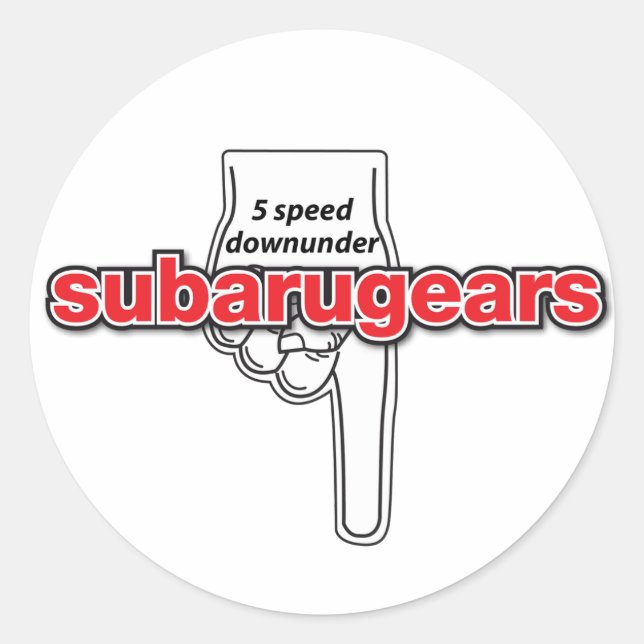 Subarugears 5 speed downunder stickers (Front)
