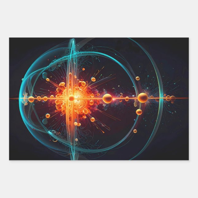 Subatomic neutron particle wrapping paper sheet (Front)