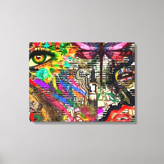 Subconscious Dreams Digital Collage by KEB Canvas Print (Front)