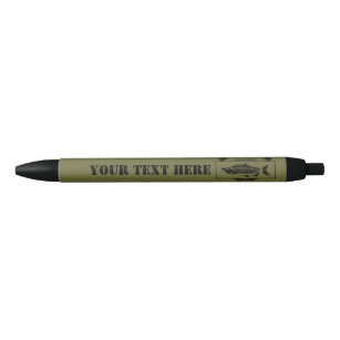 Subdued Alaska Combat Fisherman Badge Black Ink Pen