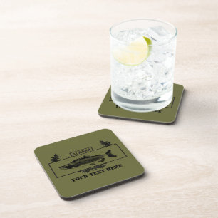 Subdued Alaska Combat Fisherman Badge Coaster