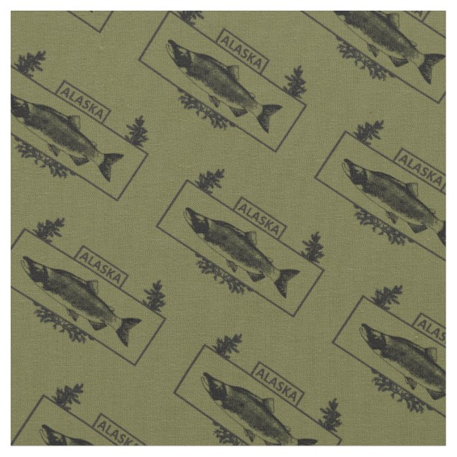 Subdued Alaska Combat Fisherman Badge Fabric (Close Up)