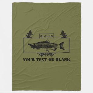 Subdued Alaska Combat Fisherman Badge Fleece Blanket